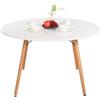 H.J WeDoo Tavolo da pranzo rotondo con pannello in MDF, Tavolo da pranzo scandinavo, 120x73.5 cm, color bianco