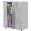Habitdesign Armadio multiuso basso, portaoggetti a 2 porte, finitura in bianco Artik e cemento, dimensioni: 80 cm (larghezza) x 92 cm (altezza) x 37 cm (profondità)