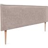 DHOME Testiera in lino naturale con bordo della testiera imbottito Letto moderno TOP TRENDING (Terra, 160x105cm con Gambe (Letto 150/160))