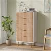 FEEOHOME Cassettiera a 4 cassetti, mobile portaoggetti in legno, profondità 30 cm, armadio a 4 cassetti con gambe di supporto resistenti, cassettiera per adulti