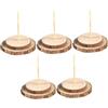 OFFSCH 5pezzi Base in Legno Solido per Albero di Natale Finto Diametro Supporto Stabile per Alberi Artificiali con Rialzo per Decorazioni Natalizie Robuste e Naturali