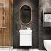 Planetmöbel Cosmia - Set di mobili da bagno, composto da lavandino con mobiletto da 50 x 60 x 35 cm, colore: bianco, lavabo in ceramica con porta