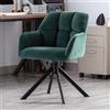 chairus Poltrona da Salotto in Velluto Sedia da Ufficio Girevole Poltroncina Imbottita Non Regolabile Sedia da Scrivania con Braccioli Sedie Moderne per Studio/Computer, Verde