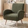 chairus Poltrona da Salotto Poltrone Relax in Tessuto Poltrona da Lettura con Braccioli Poltroncina con Gambe in Legno Poltroncina Imbottita per Soggiorno/Camera da Letto, Verde