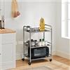 CLIPOP Carrello Portaoggetti a 3 Livelli in Acciaio Inox, Carrello per Isola da Cucina, Carrello Portaoggetti (35 x 50 x 75 cm)