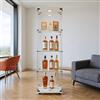 FOERPL Vetrina Soggiorno, Vetrina in Vetro con Led 164x42.5x36.5 cm Mobile Vetrina con Led Vetrina Espositiva per Collezionismo con 1 Porte,4 Strati Armadio Vetro con Serratura per Bar ufficio