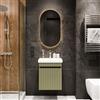 Planetmöbel Cosmia - Set di mobili da bagno, composto da lavandino con mobiletto da 50 x 60 x 35 cm, colore: verde menta, lavabo in ceramica con porta