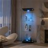 FOERPL Vetrina Soggiorno, Vetrina in Vetro con Led 125x42x36 cm Mobile Vetrina con Led Vetrina Espositiva per Collezionismo con 1 Porte,3 Strati Armadio Vetro con Serratura per Bar ufficio