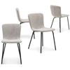 IDIMEX Audrey - Set di 4 sedie da pranzo con rivestimento in tessuto, sedie da cucina con gambe in metallo nero, sedie da pranzo con schienale