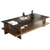 JDPYURV Tavolino Caffè Moderno Rettangolare Piano In Vetro Temperato, Struttura In Legno Design Con Serratura Luban Con Piattaforma Tavolo Basso Contemporaneo, Per Salotto(B,100CM*50CM/39.3 * 19.6)
