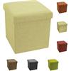 Tata Home Pouf Puff Contenitore Scatola Cubo Poggiapiedi Sgabello in Poliestere Misura 38 x 38 x 38 cm Colore Beige