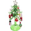 Garneck Albero di Natale in Vetro Cristallo Decorazione Natalizia per Tavolo Statua Dell'albero di Natale in Miniatura con Ornamenti Statuina Natalizia per Alberi