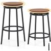 RELAX4LIFE Set di 2 Sgabelli da Bar Girevoli a 360°, Sedie da Cucina con Struttura in Metallo, 2 Altezze Disponibili 74/61 cm, Poggiapiedi, Sgabelli Alti per Bistro, Sala da Pranzo, Isola da Cucina