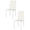 t m c s Tommychairs - Set 2 sedie impilabili modello Julia per cucina bar e sala da pranzo, robusta struttura in acciaio imbottita e rivestita in finta pelle colore bianco