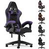 bigzzia Sedia da Gaming, Ergonomica, Per Gamer, con Cuscino Lombare e Poggiatesta, Regolabile in Altezza, Sedia Per Computer, Per Ufficio (Viola)