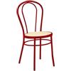 SEDIAOFFICE - Sedia Cucina in Metallo Curvato, Elegante Sedia Sala da Pranzo, Giardino, Bar e Ristoranti Adatta per Uso Interno e Esterno, Pratica e Resistente Prodotta in Italia (Rossa)