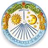 SICILIA BEDDA CAPACI Meridiana in Ceramica Caltagirone, Due opzioni Misura (1Unità) decori a Rilievo con Sole e Luna - Ø 27 cm