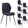 JZGORC Set di 8 Sedie da Sala da Pranzo, Sedie da Cucina con Schienale e Gambe in Metallo nero per Soggiorno, Sala da Pranzo, Camera da Letto e Studio - Nero