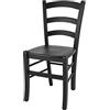 t m c s Tommychairs - Sedia Venezia per cucina bar e sala da pranzo, robusta struttura in legno di faggio color anilina nera e seduta in legno
