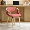 Zouron Sedia da pranzo in stile moderno, sedia girevole con gambe in legno, Sedia da cucina (tessuto poliestere), studio, ufficio,Rosso