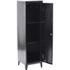 FurnitureR Raccoglitore stile industriale armadio portaoggetti con chiave, armadio chiudibile, mobili da ufficio, 38,2 x 38,2 x 137,3 cm, nero