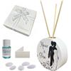 Regalami.Shop 10 bomboniere Personalizzate Matrimonio diffusore in Marmo di Carrara Completo di Scatola, Confetti alla Mandorla, Essenza, Nastro in Organza e bigliettino Personalizzato (sposi, 10)