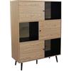 milani home MilaniHome.it - credenza Moderna con Sei vani di Design per Salotto, Soggiorno 100x39,5x135 HDI coloreMarrone