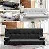 Bagno Italia Divano Letto 3 posti 180x97 cm reclinabile Ecopelle Nero o bianco modello Queen