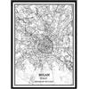 YMXCNM Quadri Soggiorno, Milano Italia Mappa Poster Stampe Opera d'Arte Immagini Senza Cornice Moderni Dipinti in Bianco E Nero Souvenir Regalo Home Decor, 70X100Cm / 27.55X39.37 in