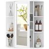 GIANTEX Armadietto Bagno a Parete, Mobiletto Pensile con Ante di Specchio, 6 Scomparti Laterali, 2 Colori Disponibili, 60x16,5x70 cm