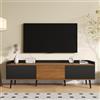 TIZZ Mobile TV nero finitura naturale 3 ante altezza 49,5 cm lunghezza 160 cm larghezza 39 cm costruzione compatta tavolo TV supporto TV