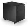 D-Segno Cassettiera da Scrivania in Metallo con Ruote - Cassettiera Ufficio Design Minimal con chiave, Dimensioni cm. 54× 42× 53,5, Made in Italy (Nero)