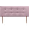DHOME Testiera in Similpelle o Tessuto AQUALINE Pro con 2 file di Bottoni e Gambe Testiera Imbottita per Letto di Lusso (Tessuto Rosa, 160x105cm (Letti 150/160))