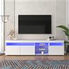 Goeria Mobile TV moderno nero, pannello luminoso, illuminazione a LED variabile, soggiorno e sala da pranzo 180 cm (bianco)