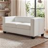 Mendler Divano sofa 2 posti lounge moderno elegante serie Lille M65 75x137x70cm - ecopelle bianco