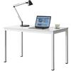 [en.casa] Scrivania a Piano Rettangolare con Gambe in Acciaio 75 x 120 x 60 cm Postazione di Lavoro Studio con Piedini Regolabile Tavolo per PC Ufficio Studio Ragazzi - Bianco