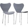 Rcynview Set di 2 Sedia Pranzo, Sedie Sala da Pranzo Moderne con Design a Schienale, Grigio Sedie Cucina in Polipropilene e Robuste Gambe in Metallo, Adatte per Sala da Pranzo, Soggiorno, Cucina, Ufficio