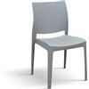 PAZZO DESIGN Sedia Alberto, Set Da 4 Sedie, Grigio, Polipropilene, Cucina, Sala Da Pranzo, Ufficio, Impilabile - id_2082