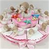 Sindy Bomboniere Torta bomboniera Battesimo Nascita Bimba Sirenetta Stile Mare in Porcellana - Torta con Confetti + Oggetti+ Centrale … * (Torta 28 fette 2 Piani)