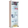 VCM 912021 - Loposa - Mensola da Parete per 150 CD, in Legno/Vetro di Sicurezza ESG, Legno, Bianco, 91,5 x 31 x 18 cm