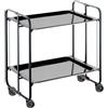 DON HIERRO Carrello da cucina pieghevole nero con ruote BAUHAUS 2 ripiani