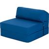 Ready Steady Bed Comoda sedia pieghevole Z-Fold | Divano letto futon leggero | Rivestimento morbido e resistente all'acqua | Materasso Zbed dal design ergonomico (Blu)