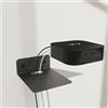PzewMo Mensola galleggiante da parete in metallo, per proiettori, decoder via cavo TV, router, altoparlanti, soundbar, fotocamera, giochi, decorazione (nero, 14 x 11,9 cm)
