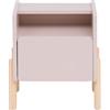 Rebecca Mobili Comodino per Cameretta, Comodino Montessori, Rosa Marrone, MDF Pino, con Bordi Arrotondati, Stabile, Organizzazione Cameretta - Misure HxLxP: 49 x 43 x 30 cm - Art. RE7129