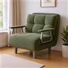 Fabulcozy - Poltrona letto convertibile a 1 posto - Ottimo comfort, rimovibile con cuscino, braccioli e piedi in metallo (Verde Chiaro)