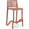 REDÒKASA Sgabello in polipropilene TETI con poggiapiedi H65, MADE IN ITALY, resistenza ai raggi UV, design moderno, ideale per sala da pranzo, cucina, bar, ristoranti o giardino (1, Terracotta)