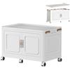 MECOLOR Armadio in plastica con ante e ganci, organizer per armadio con ruote, mobili per camera da letto, armadio pieghevole e portatile, unità portaoggetti a cubo (PL84-C1)