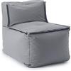 Lumaland Pouf lounge modulare, parte centrale impermeabile, set per interni ed esterni, lavabile, per giardino e interni, facile da espandere e leggero, 54 x 81 x 70 cm [grigio]
