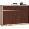 AKORD Cassettiera K 140 cm | 3 Cassetti e 3 Ante | Moderna Mobiletto per Soggiorno Sala da Pranzo Camera da Letto Corridoio Bagno | Pannello Laminato 16mm | Sonoma/Wengé