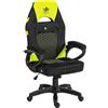 KRAKEN CHAIRS Sedia Gaming Tessuto Traspirante - Poltrona Gaming Ergonomica Con Inserti Mesh, Imbottitura Morbida, Funzione Dondolo E Gaslift, Sedia Ufficio Portata 130 kg, Nero-Verde